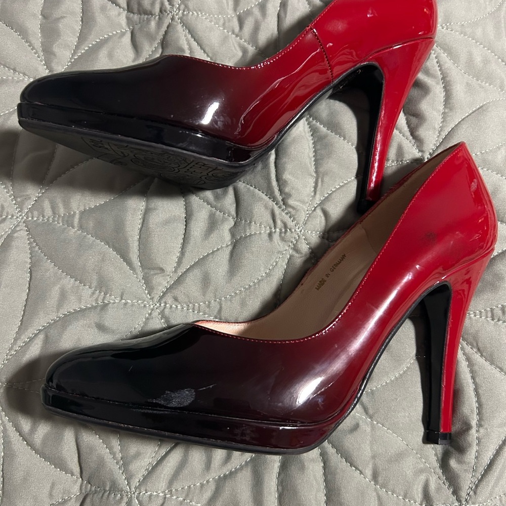 Peter Kaiser Elegant Red and Black Women's Heels